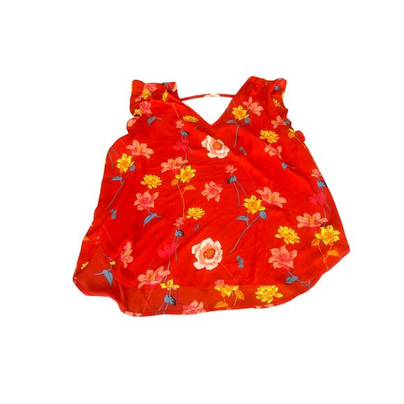 LOFT Lily bar back flutter shell top size XL floral print - Picture 3 of 10